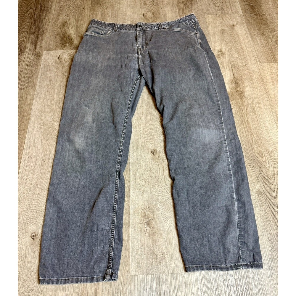 Prana Jeans Size 38x32 Mens Gray Denim Cotton 5-Pocket Slim Fit Straight